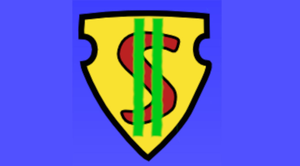 Superman Shield As Dollar Sign, Kryptonite Bars